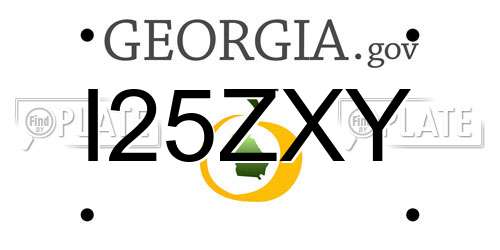 I25ZXY Georgia License Plate