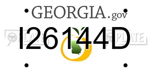 I26144D Georgia License Plate