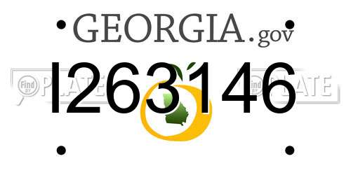 I263146 Georgia License Plate