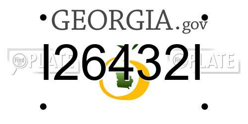 I26432I Georgia License Plate