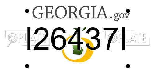 I26437I Georgia License Plate