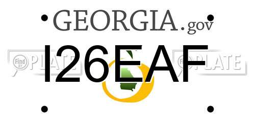 I26EAF Georgia License Plate
