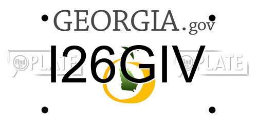 I26GIV Georgia License Plate