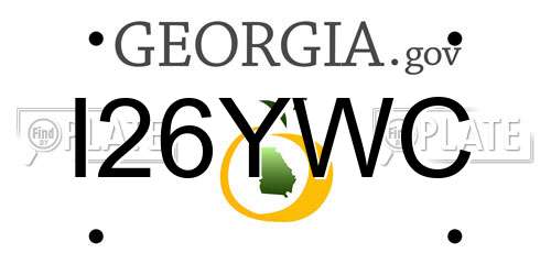 I26YWC Georgia License Plate