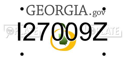 I27009Z Georgia License Plate
