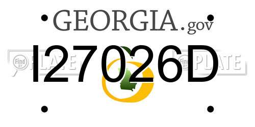 I27026D Georgia License Plate