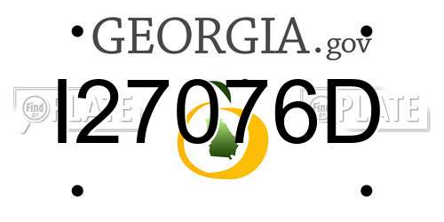 I27076D Georgia License Plate