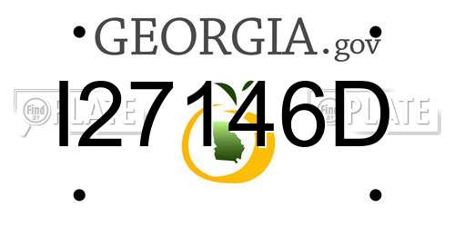 I27146D Georgia License Plate