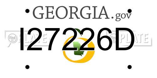 I27226D Georgia License Plate