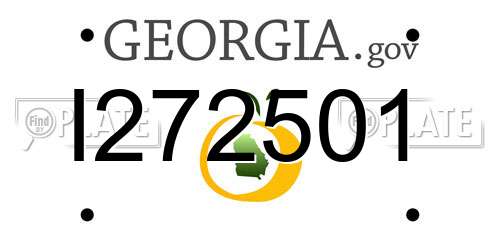 I272501 Georgia License Plate