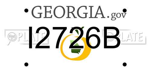 I2726B Georgia License Plate