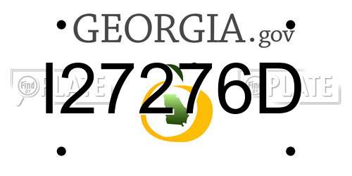 I27276D Georgia License Plate