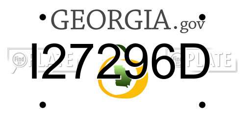 I27296D Georgia License Plate