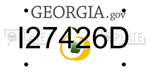 I27426D Georgia License Plate
