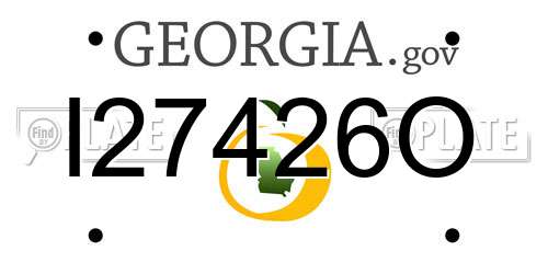 I27426O Georgia License Plate