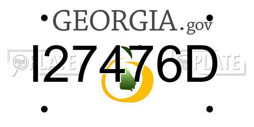 I27476D Georgia License Plate