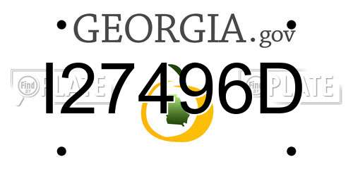 I27496D Georgia License Plate