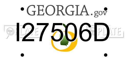 I27506D Georgia License Plate