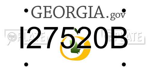I27520B Georgia License Plate