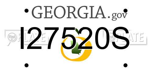 I27520S Georgia License Plate