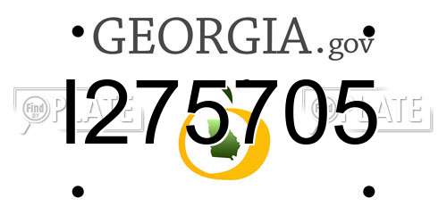 I275705 Georgia License Plate