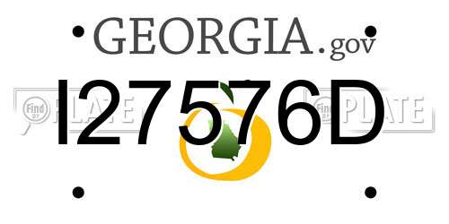 I27576D Georgia License Plate