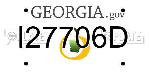 I27706D Georgia License Plate