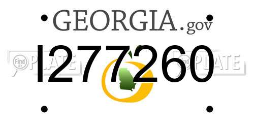 I277260 Georgia License Plate