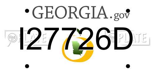 I27726D Georgia License Plate