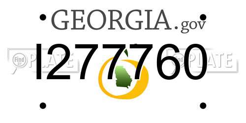 I277760 Georgia License Plate
