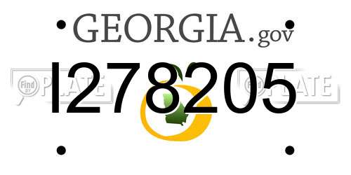 I278205 Georgia License Plate
