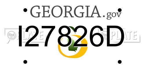 I27826D Georgia License Plate