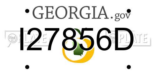 I27856D Georgia License Plate