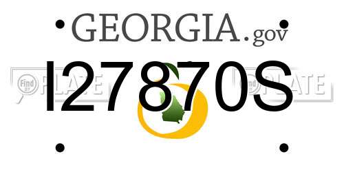 I27870S Georgia License Plate