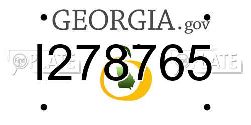 I278765 Georgia License Plate