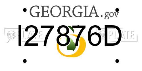 I27876D Georgia License Plate