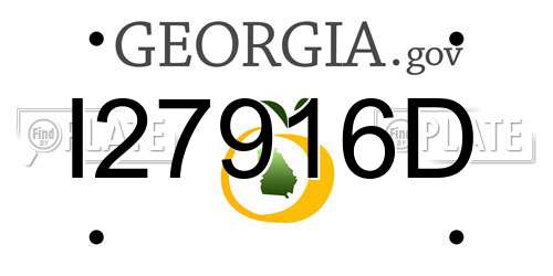 I27916D Georgia License Plate