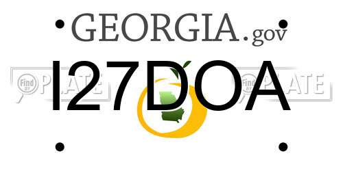 I27DOA Georgia License Plate