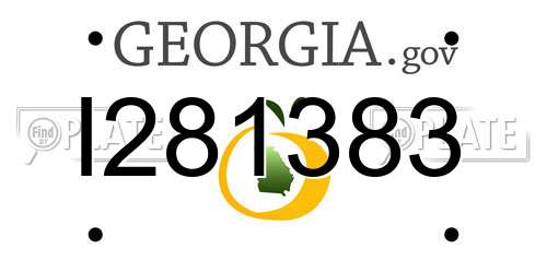 I281383 Georgia License Plate