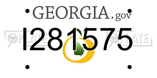 I281575 Georgia License Plate