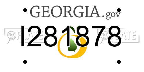 I281878 Georgia License Plate