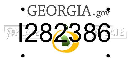 I282386 Georgia License Plate