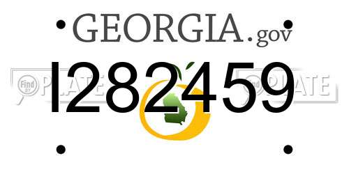 I282459 Georgia License Plate