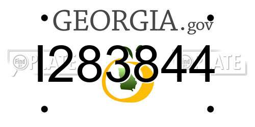 I283844 Georgia License Plate