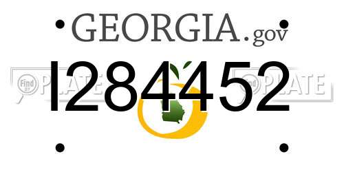 I284452 Georgia License Plate