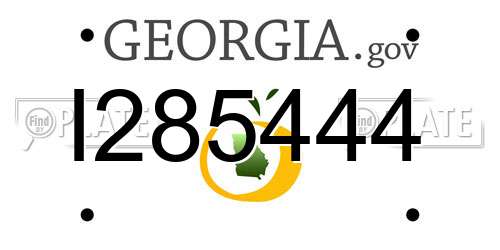 I285444 Georgia License Plate