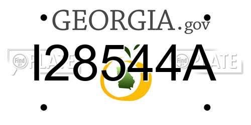 I28544A Georgia License Plate