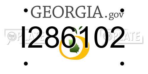 I286102 Georgia License Plate