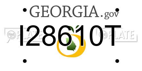I28610T Georgia License Plate