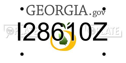 I28610Z Georgia License Plate